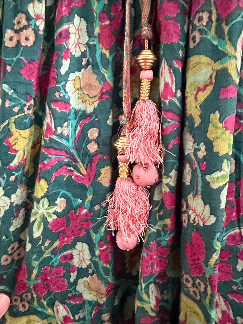 Alicia Bell Floral Tiered Maxi Dress in Green and Pink - Picture 5 of 5